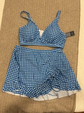 Blue & White Gingham swimsuit